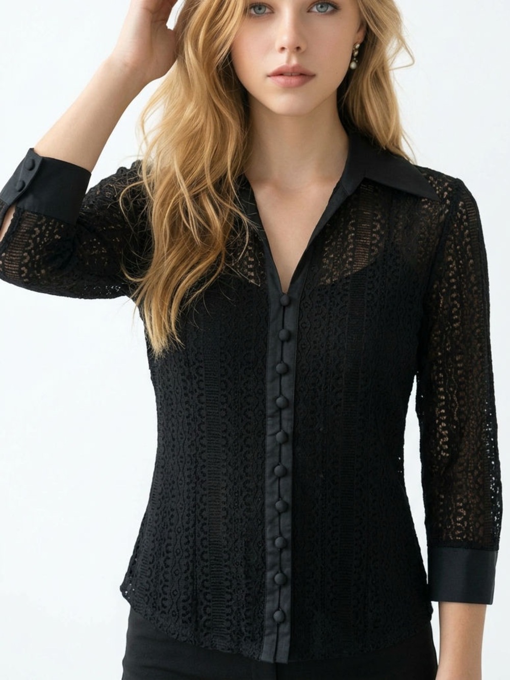 |•FOLIO•| Black Lace Top Size 8